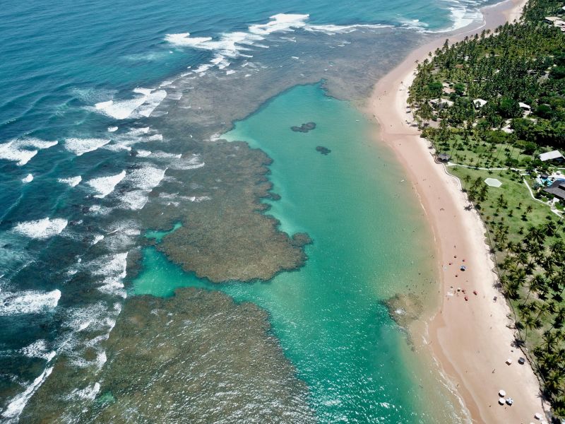 Visão aérea da Península do Maraú